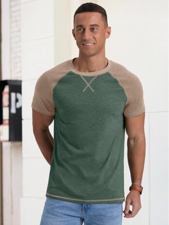 Mens Cotton T-Shirt Short Long Sleeve Casual Shirts Crewneck Lightweight Soft Stylish T-Shirts
